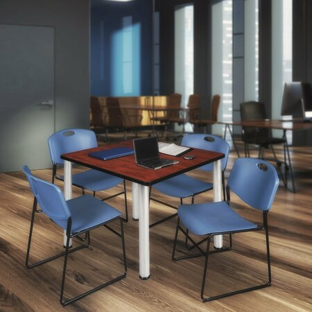 REGENCY Square Tables > Breakroom Tables > Kee Square Table & Chair Sets, Wood|Metal|Polypropylene Top TB4848CHBPCM44BE